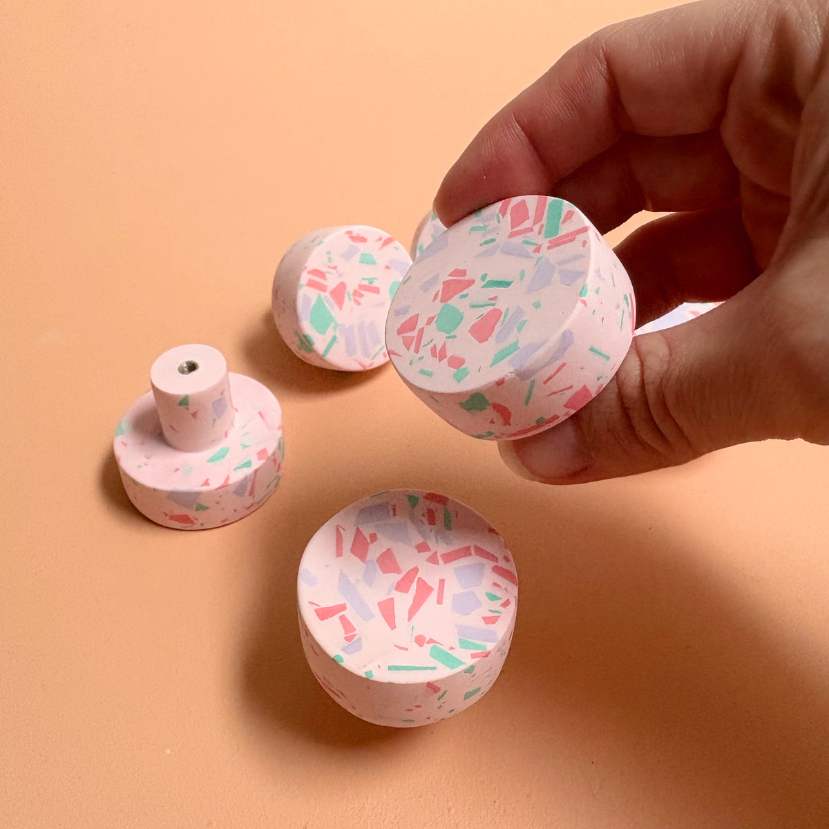 'Confetti' terrazzo knobs