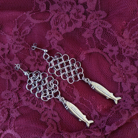 Fishy chainmaille earrings