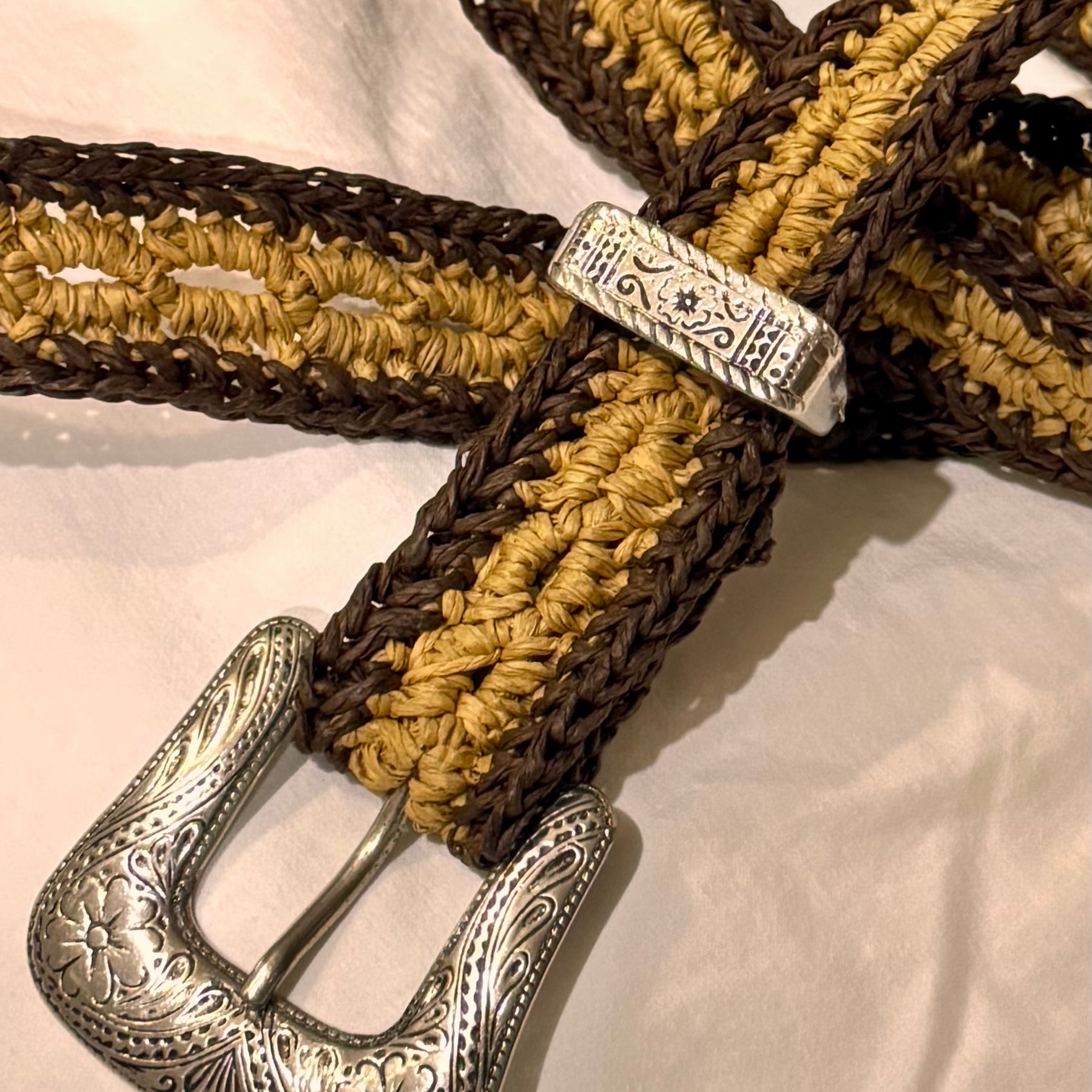 Crochet Bamboo Belt (Western Buckle)
