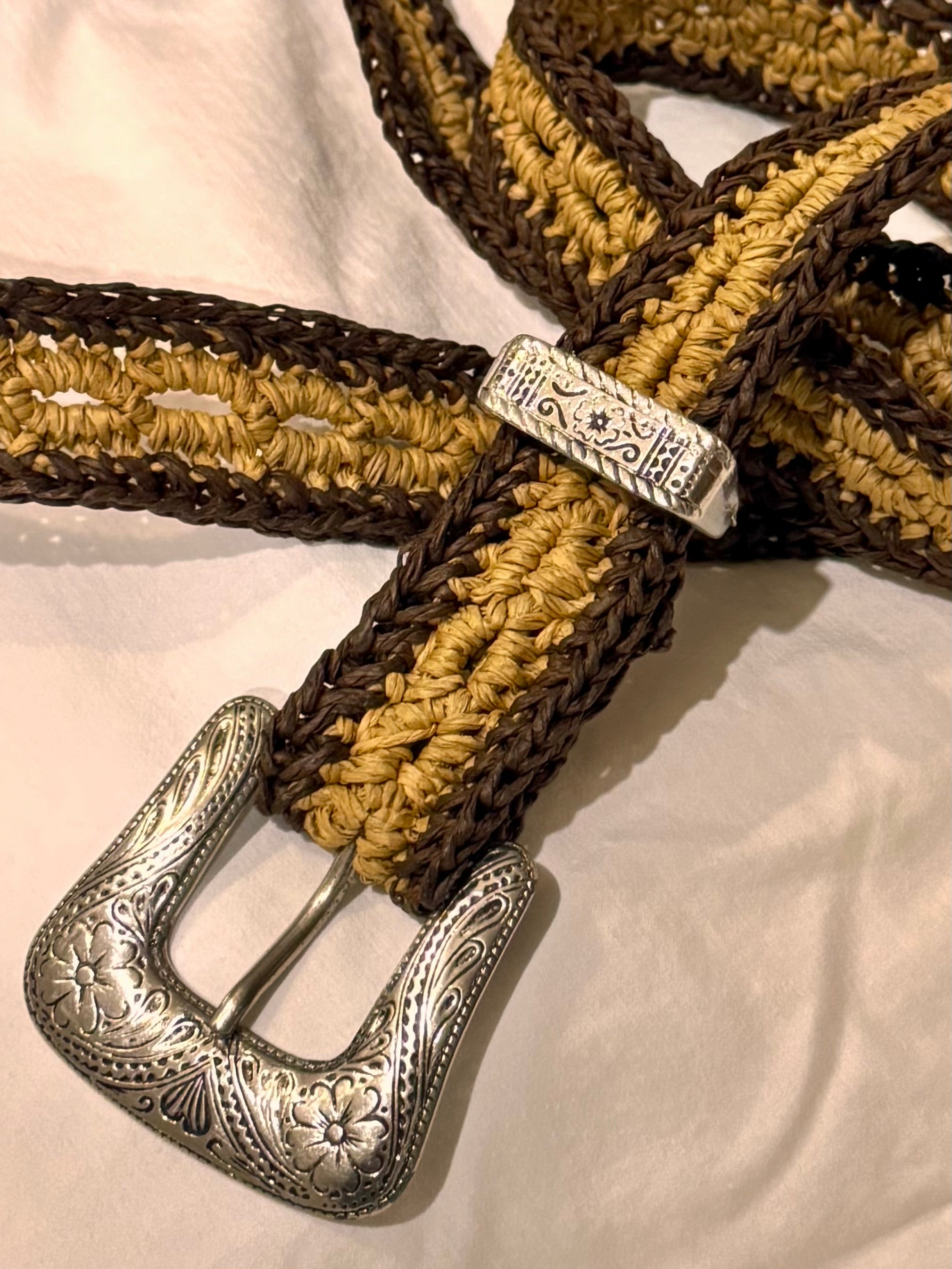 Crochet Bamboo Belt (Western Buckle)