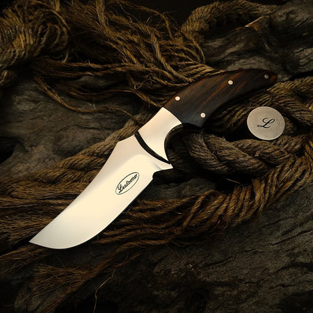 Outdoor camping 440c fixed blade knife leather sheath crocodile skin