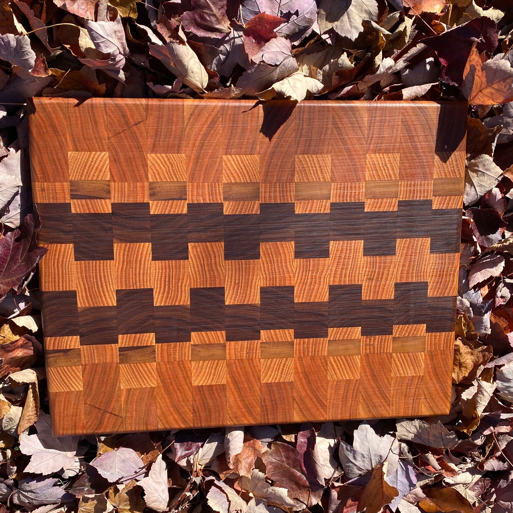 Handcrafted End-Grain Chopping Board with Cherry, Black Walnut & American Oak