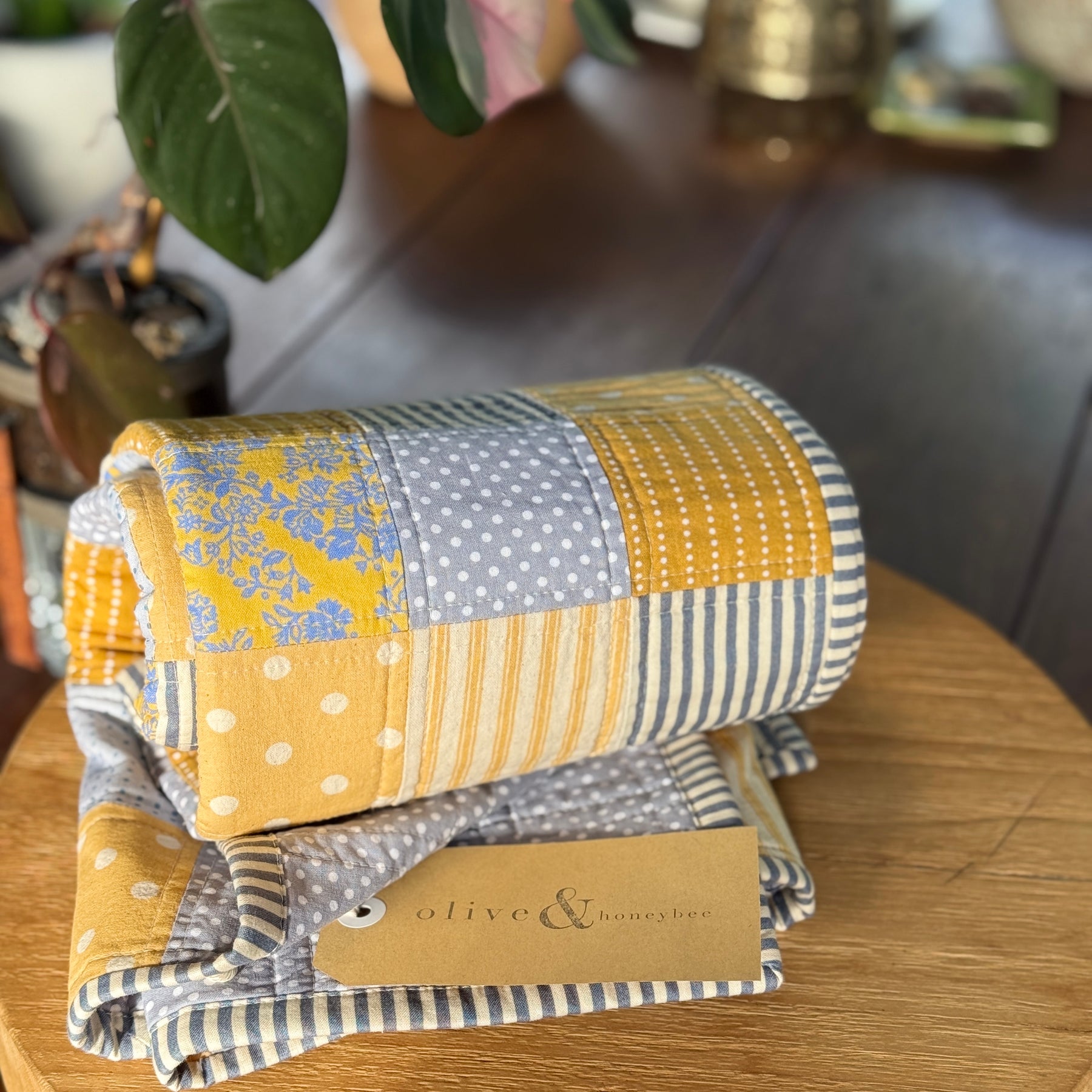 Blue Baby Chequered Quilt