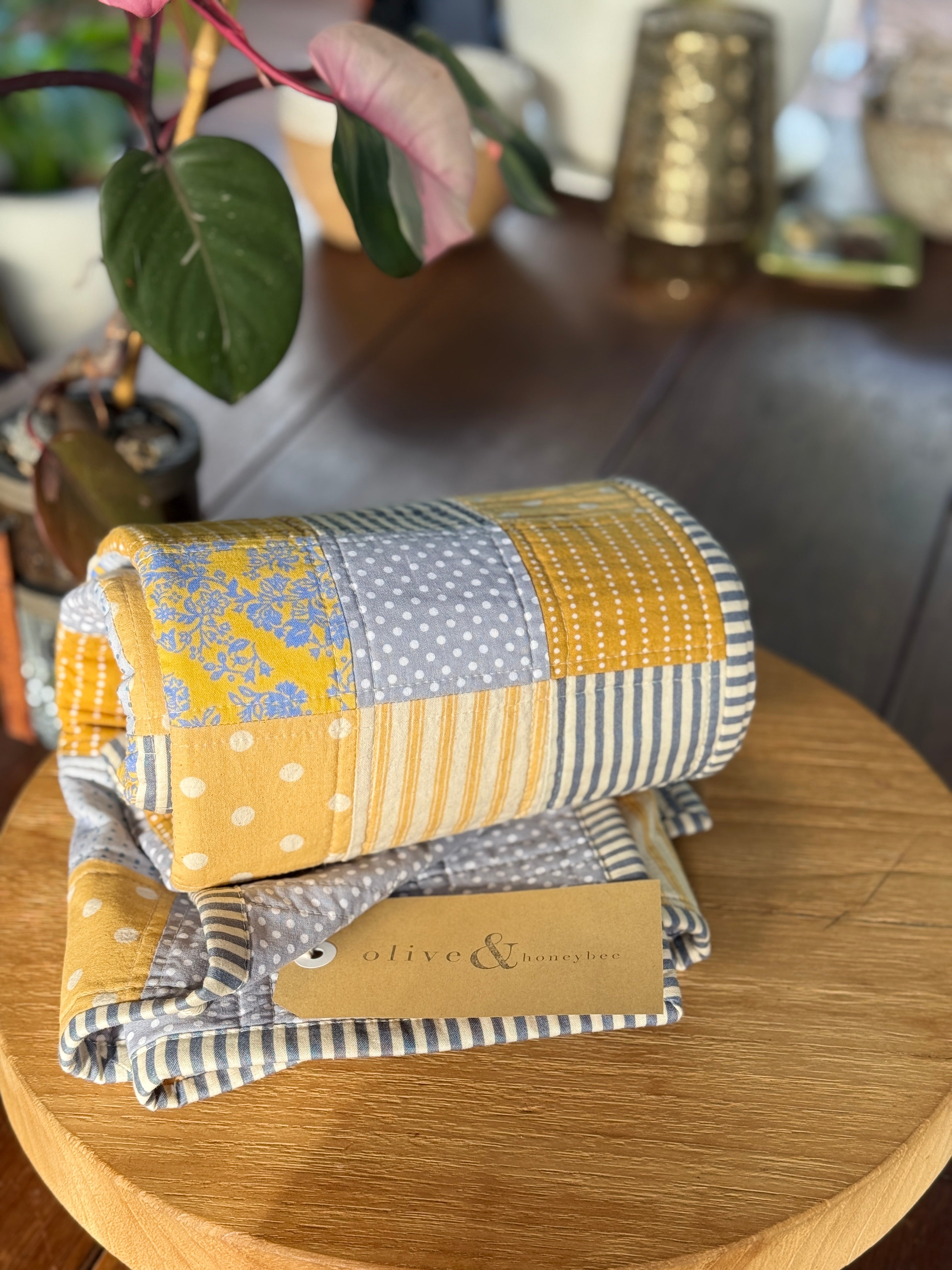 Blue Baby Chequered Quilt