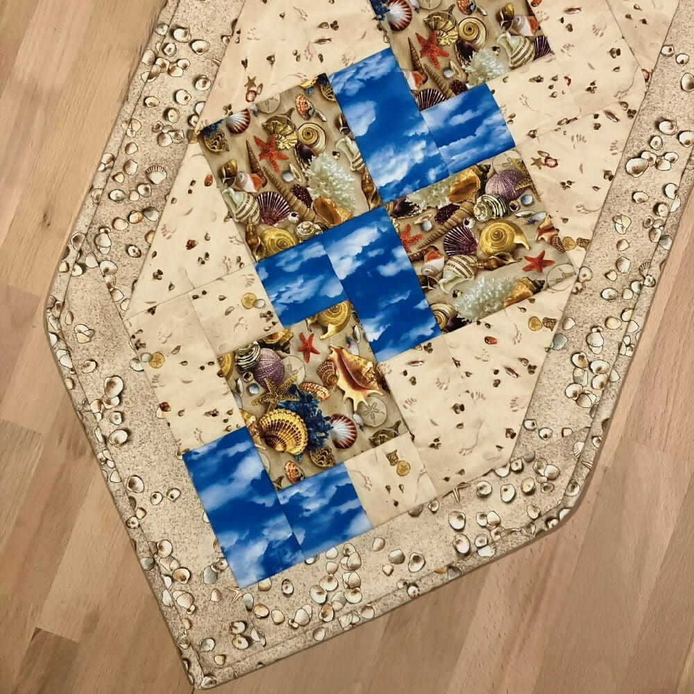 table runner handmade quilted beachy