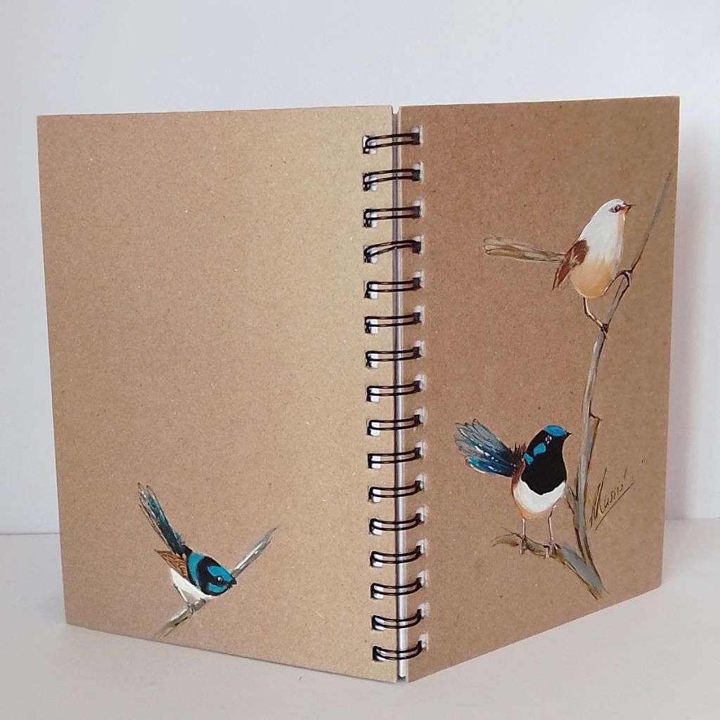 Handpainted Blue Wren Series Notebooks