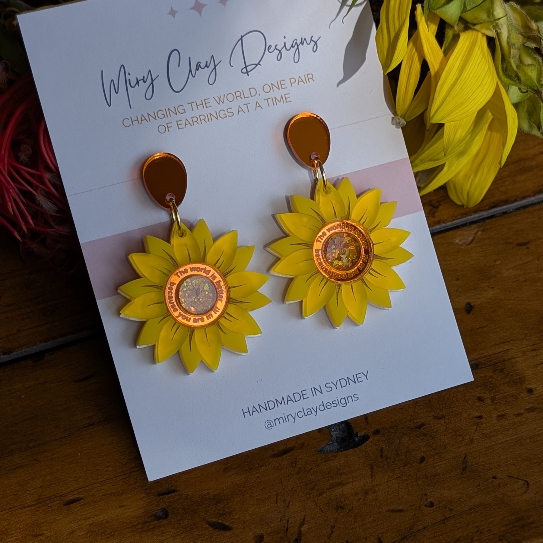 Sunflower Af-fleur-mation  Dangles