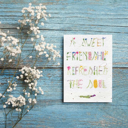 A Sweet Friendship Illustrated Seeded Paper Greeting Card
