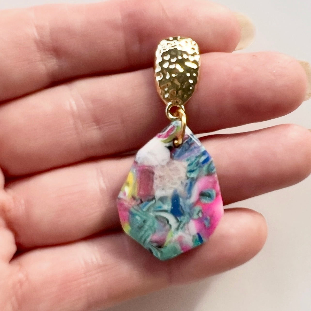 Earrings ~Blue ~Dangles~Polymer Clay ~Resin