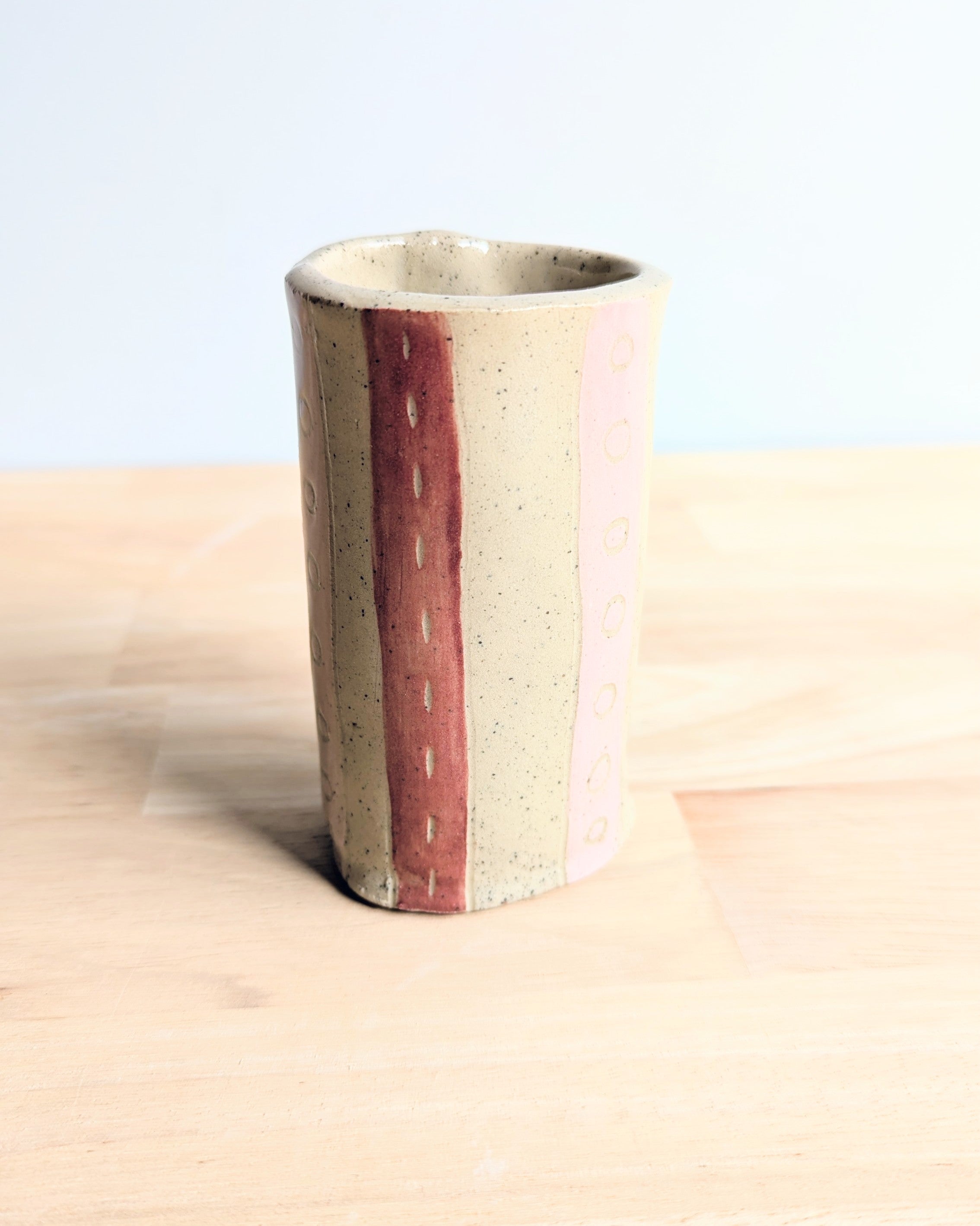 Colourful Handmade Vase with Dried Floral Posy | Fun Home Decor | Bright Vase| Cute Gift Idea