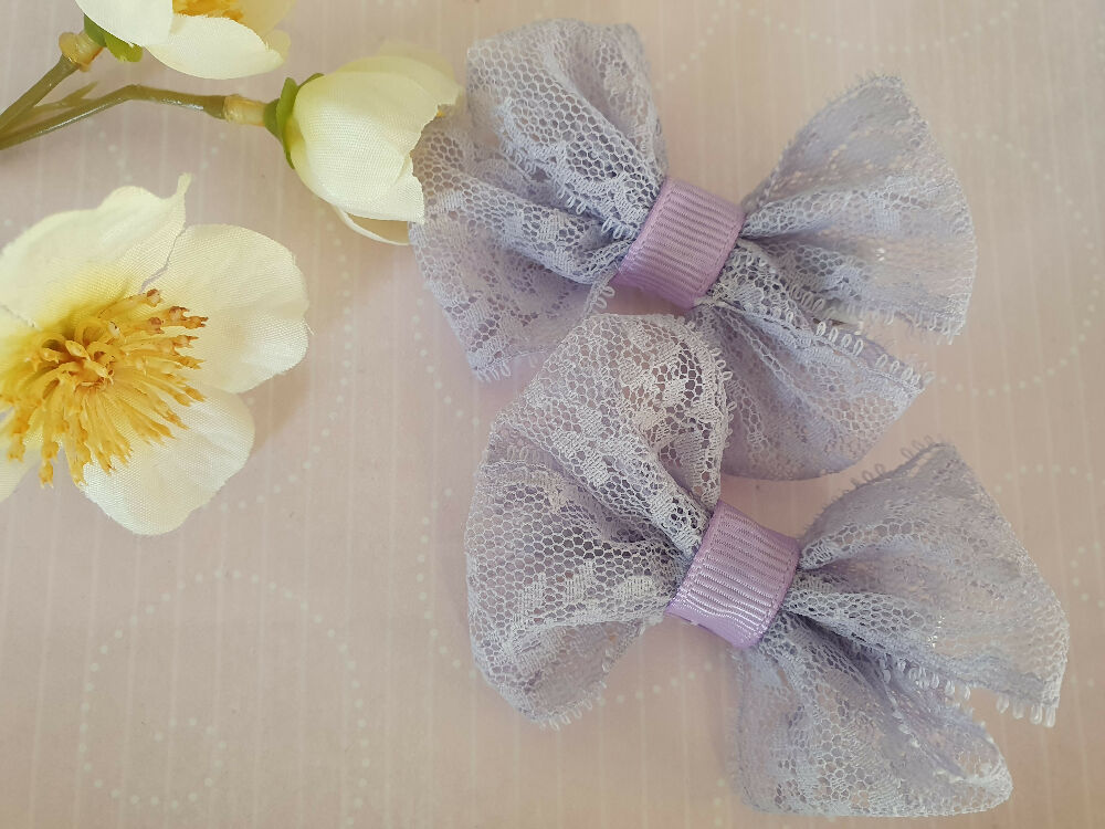 Lace Bows on Clips - The Eliza Collection