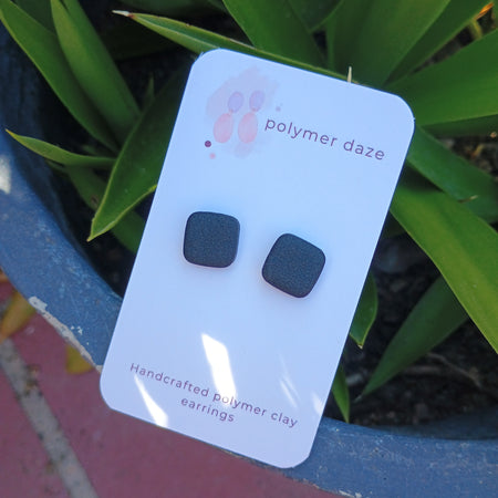 Basic black stud earrings
