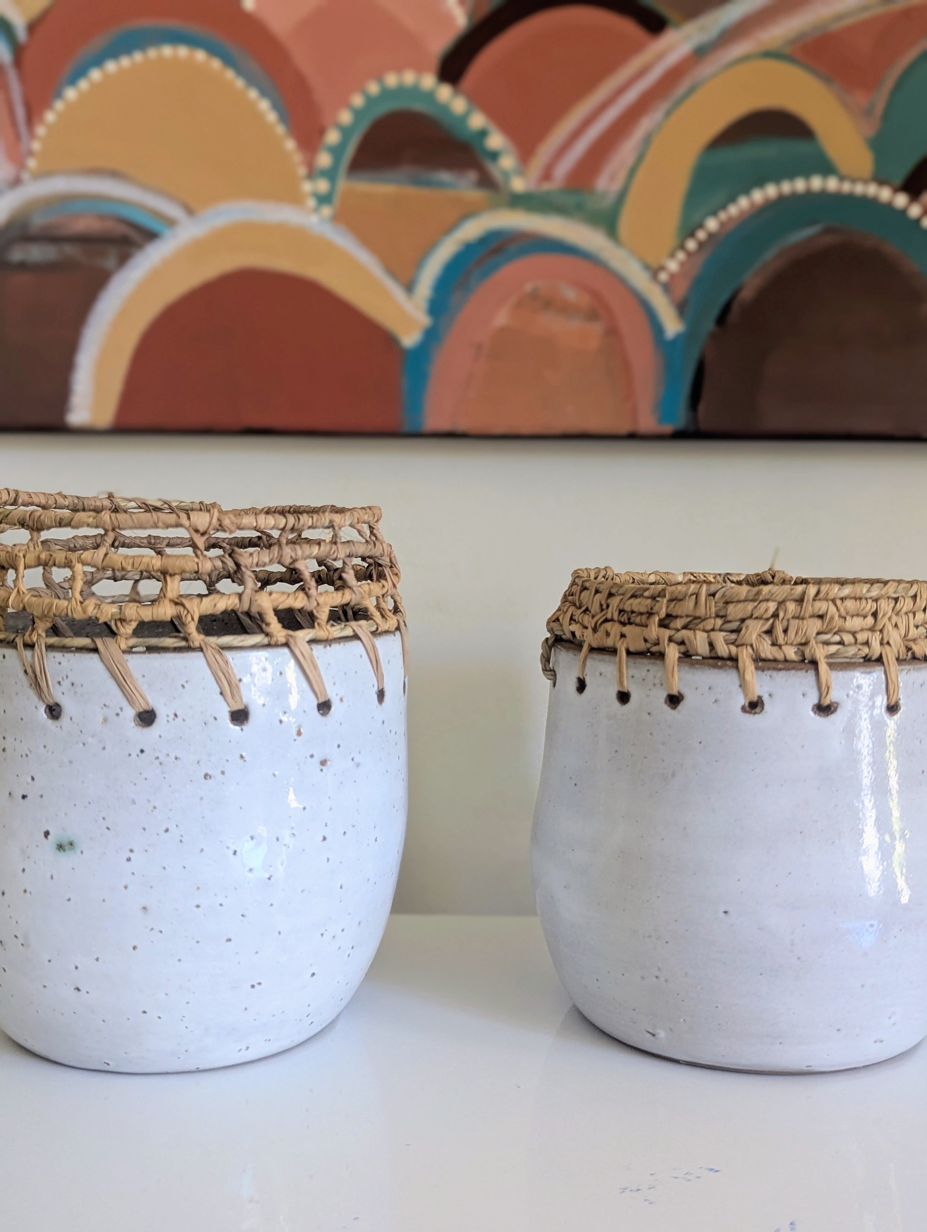 Clay Woven Pots - Circular Clay with Plant Fibres