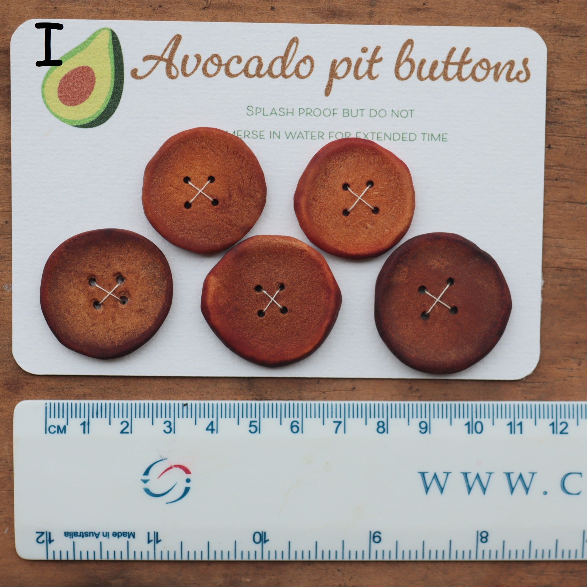 Hand carved Avocado pit Buttons. 5 to 10 Buttons on a card.