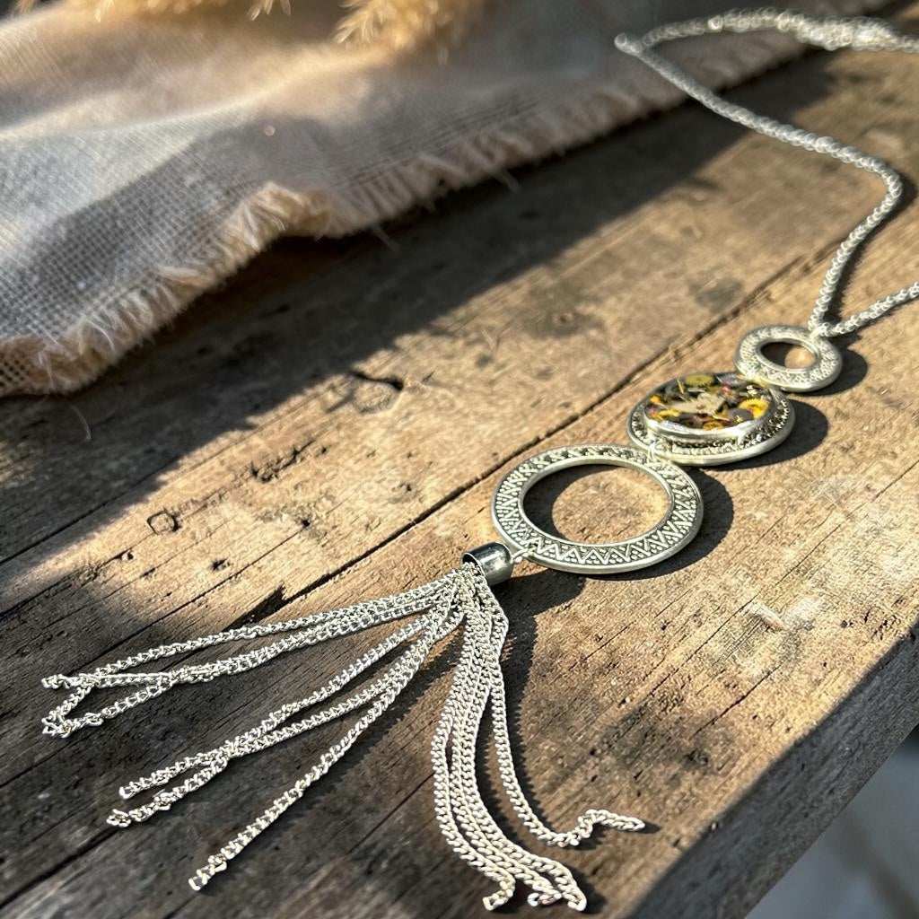 Steampunk watch parts Boho necklace (with tassel)