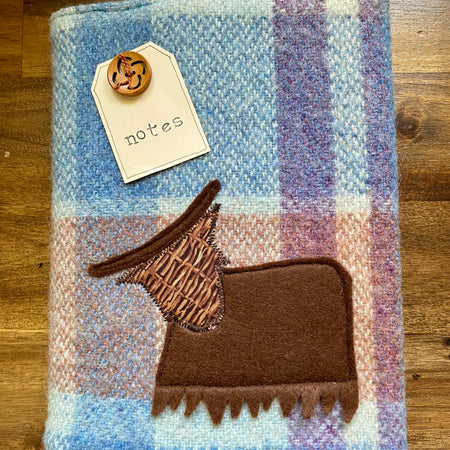 A5 Upcycled Notebook Highland Cow - Blue