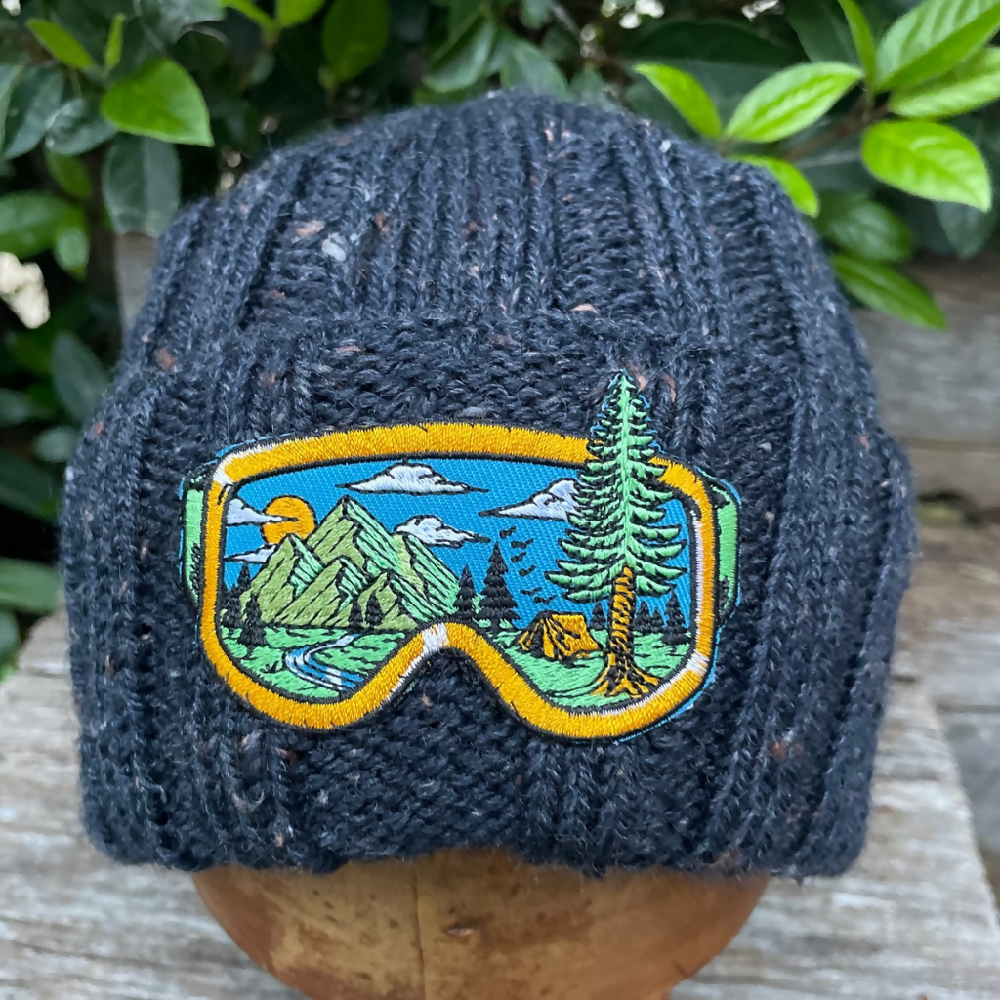 HATITUDE Fisherman’s Beanie with Ski Goggles Patch