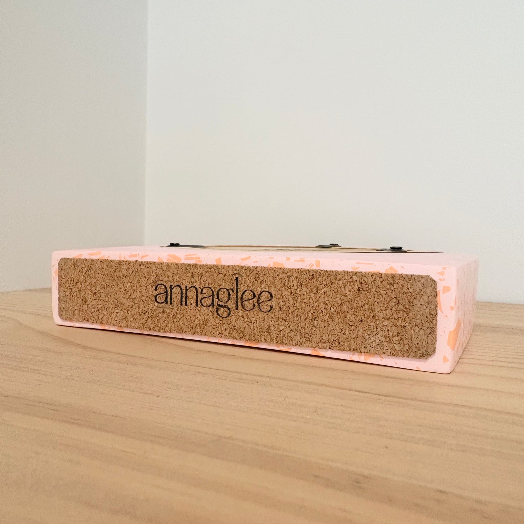 bright pink and orange acrylic resin tabletop photo frame