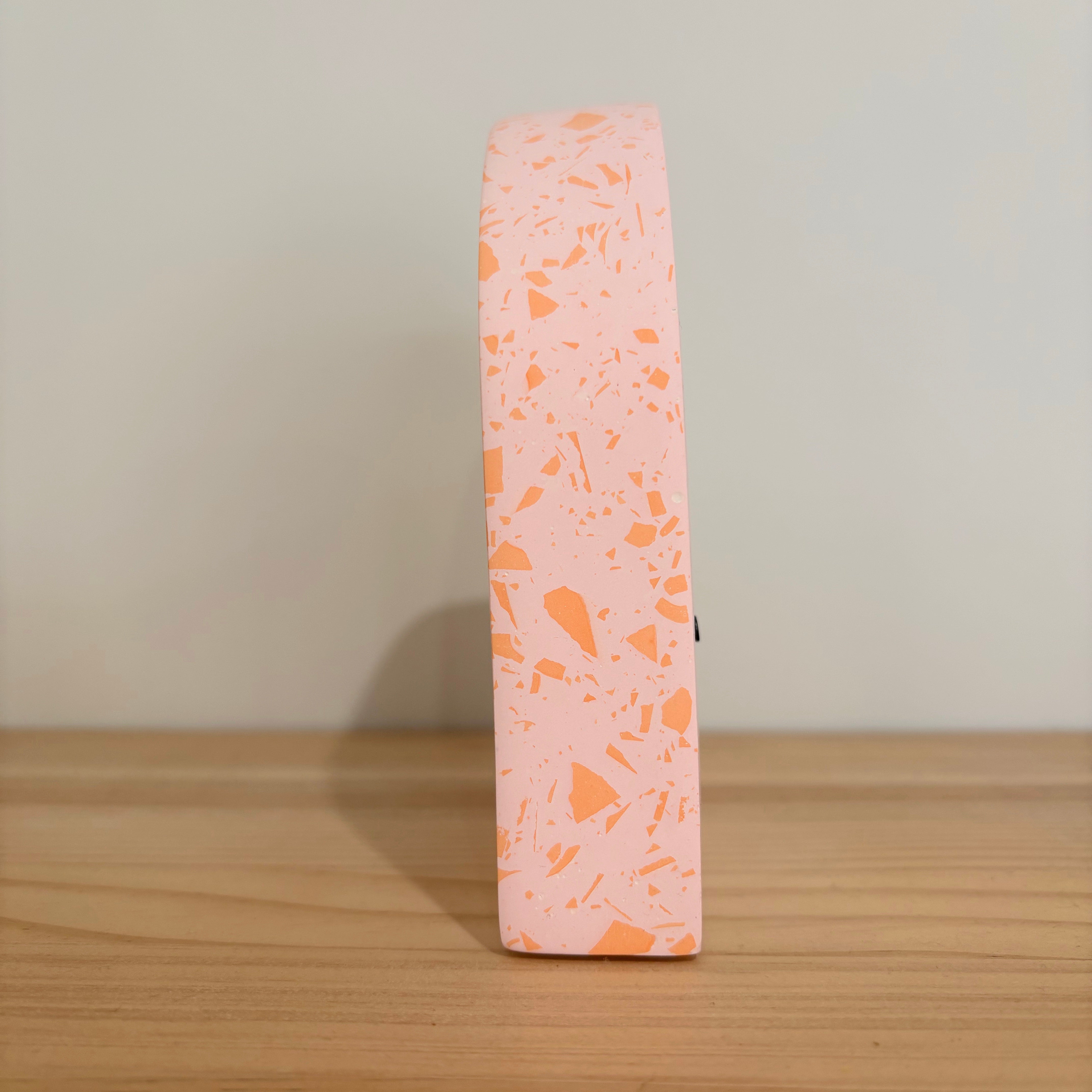 bright pink and orange acrylic resin tabletop photo frame