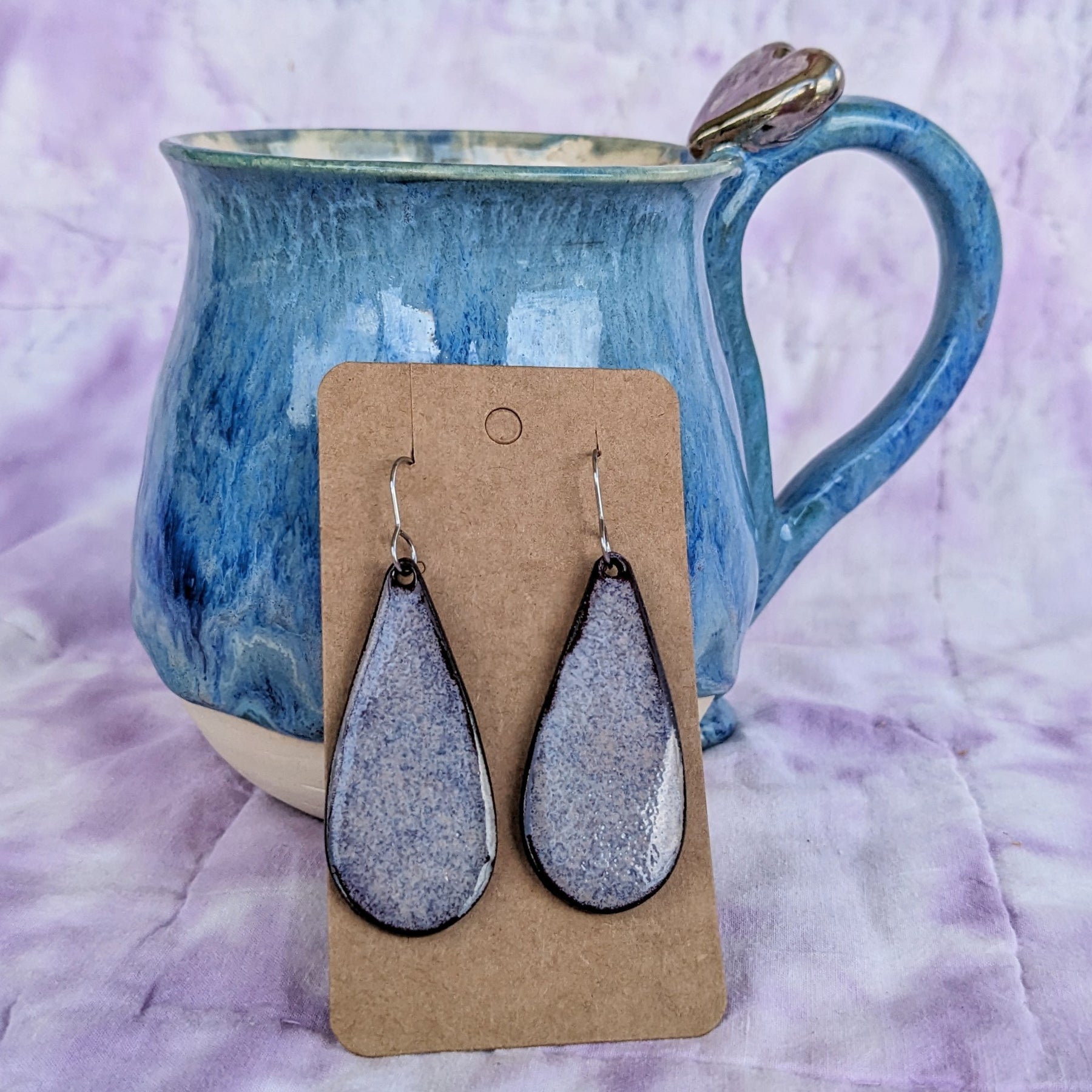 Teardrop Ceramic Earrings. Lightweight, dangle earrings.