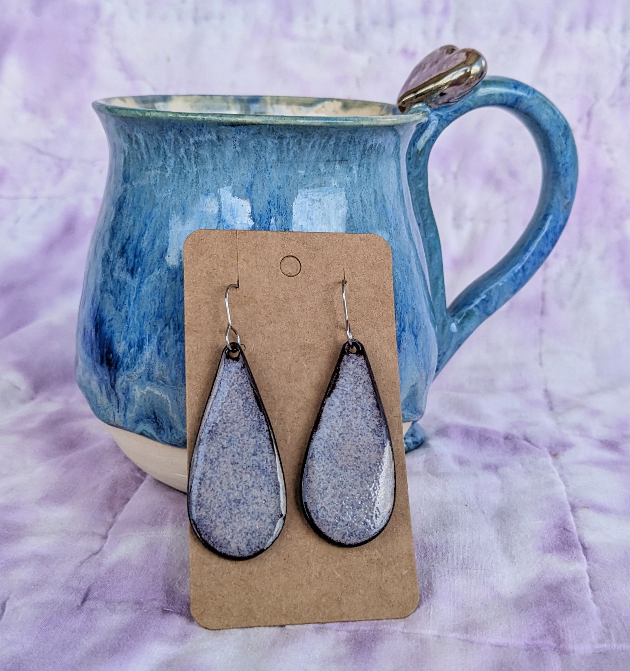 Teardrop Ceramic Earrings. Lightweight, dangle earrings.