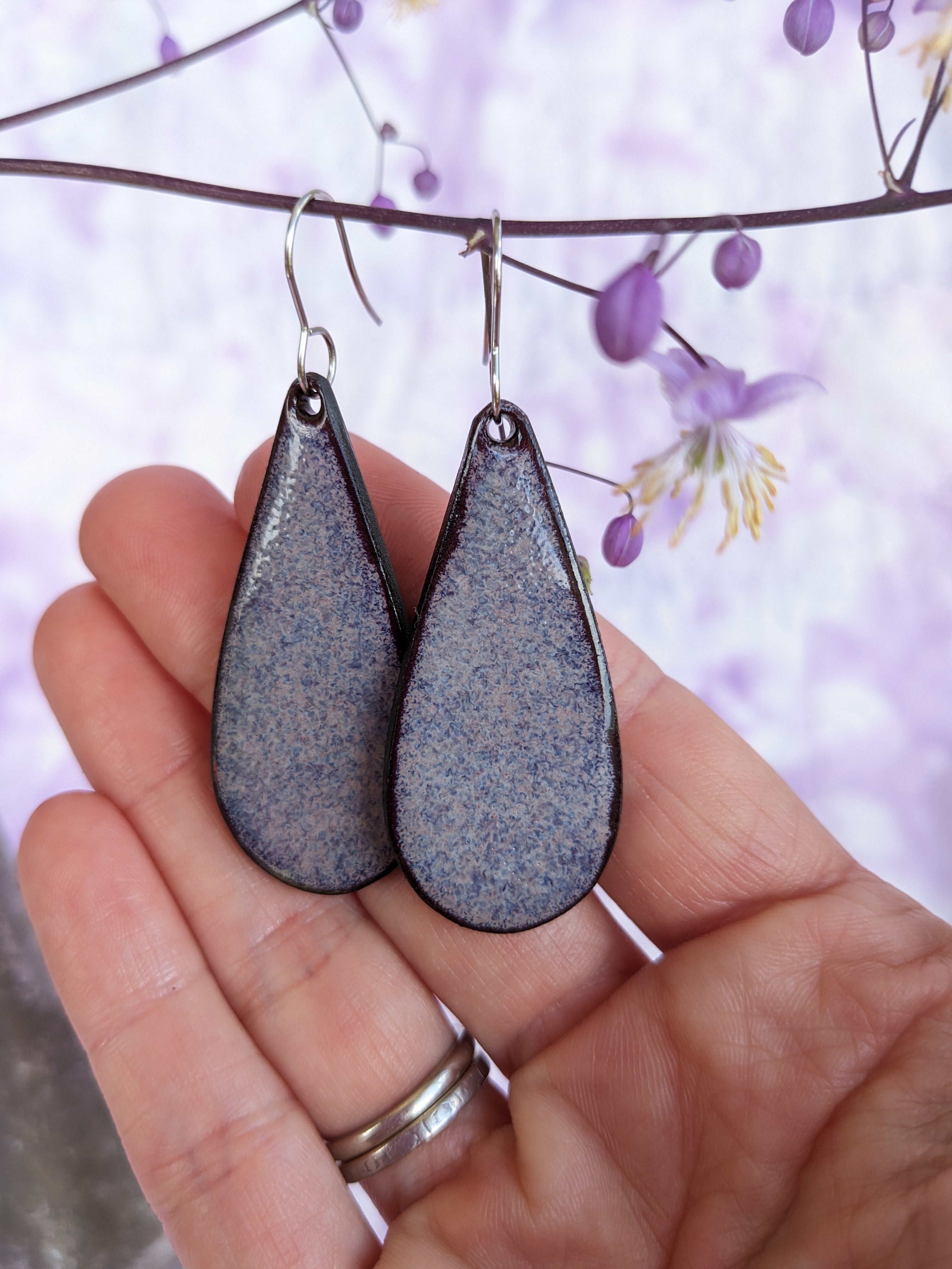 Teardrop Ceramic Earrings. Lightweight, dangle earrings.