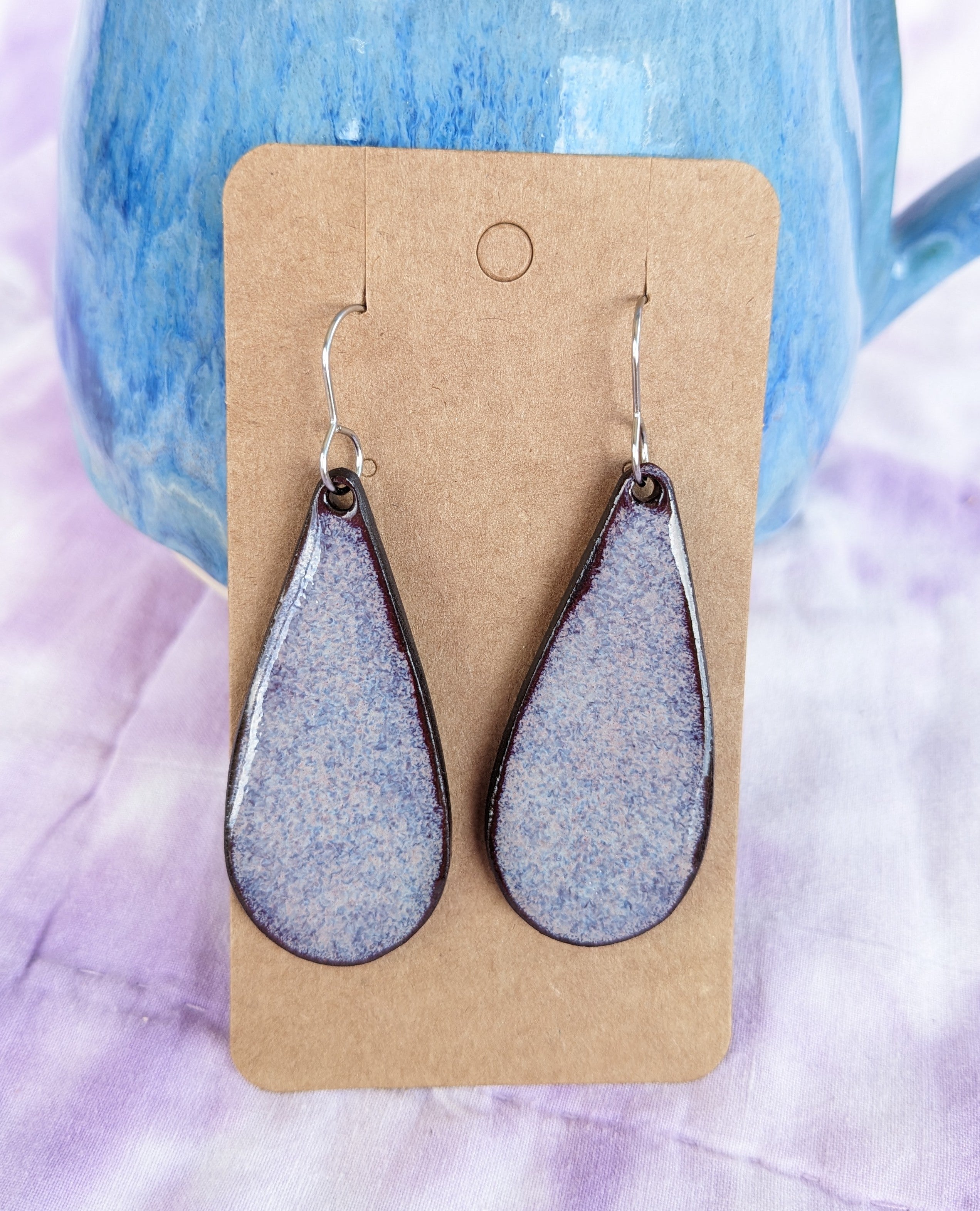 Teardrop Ceramic Earrings. Lightweight, dangle earrings.