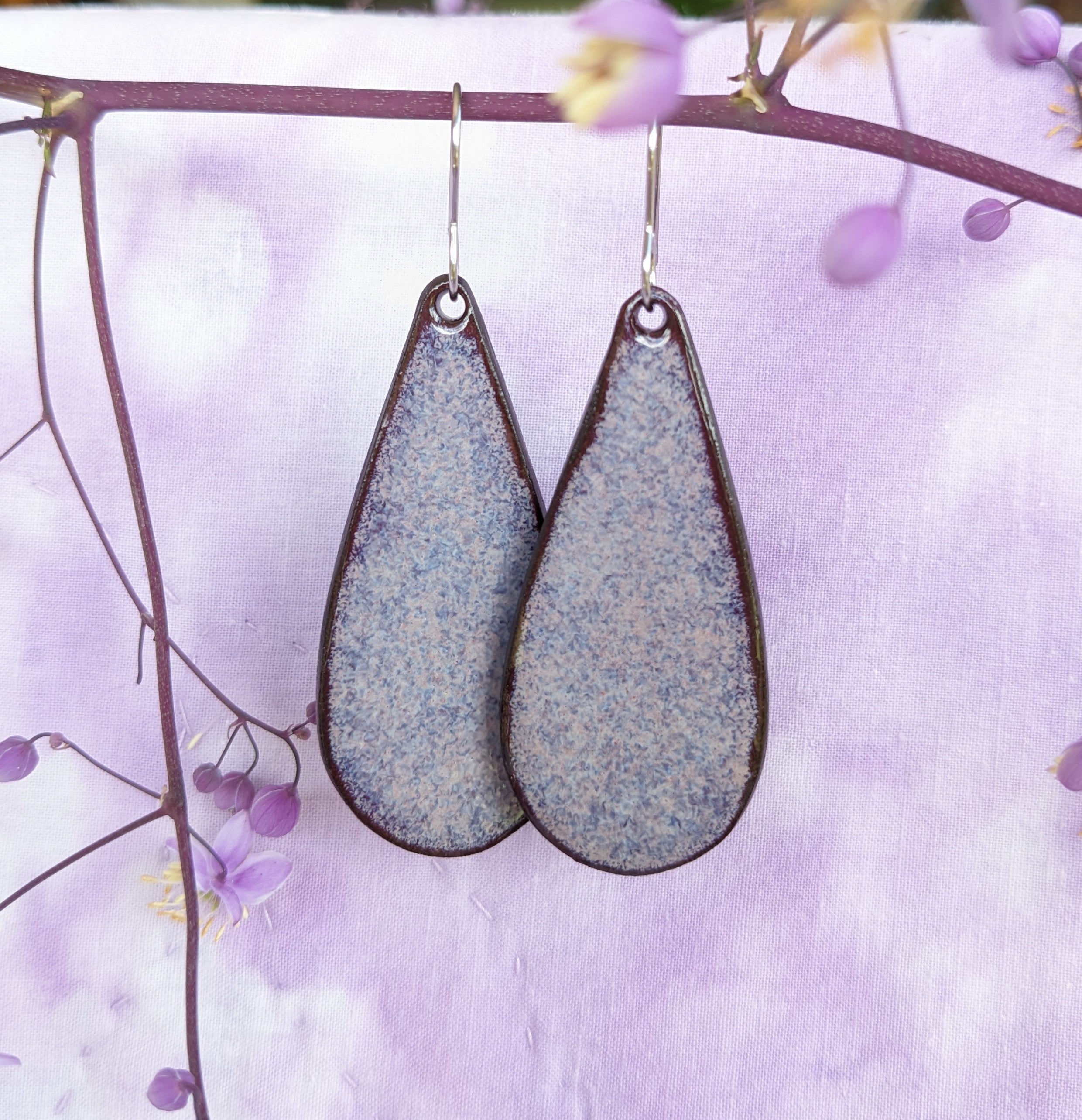 Teardrop Ceramic Earrings. Lightweight, dangle earrings.
