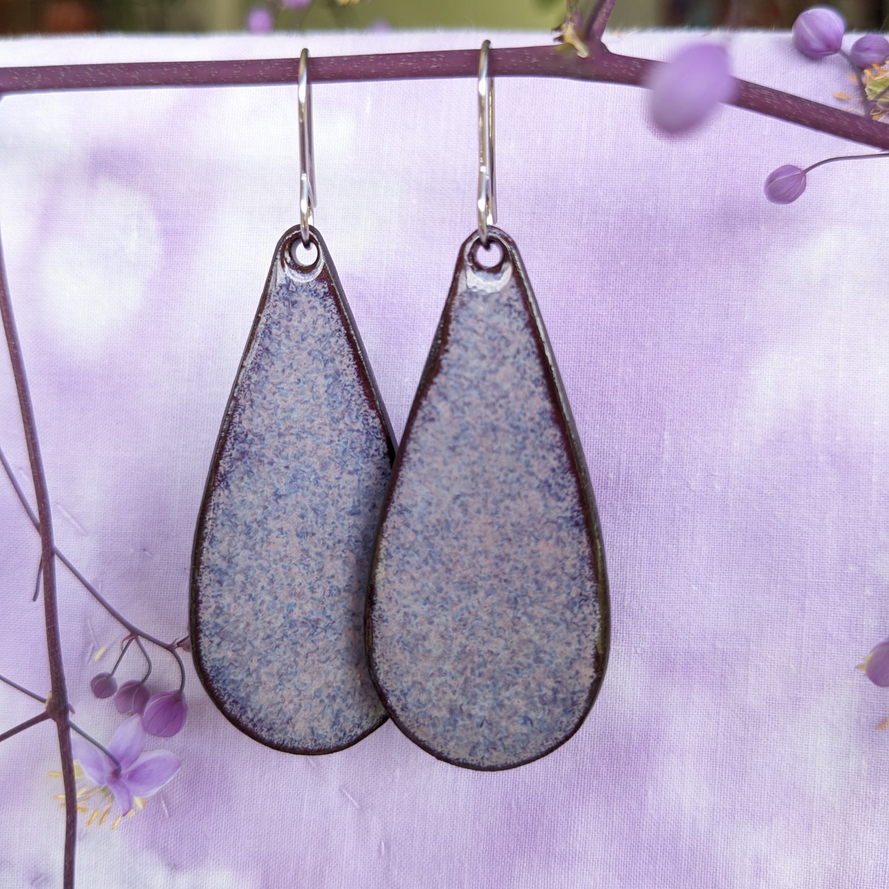 Teardrop Ceramic Earrings. Lightweight, dangle earrings.
