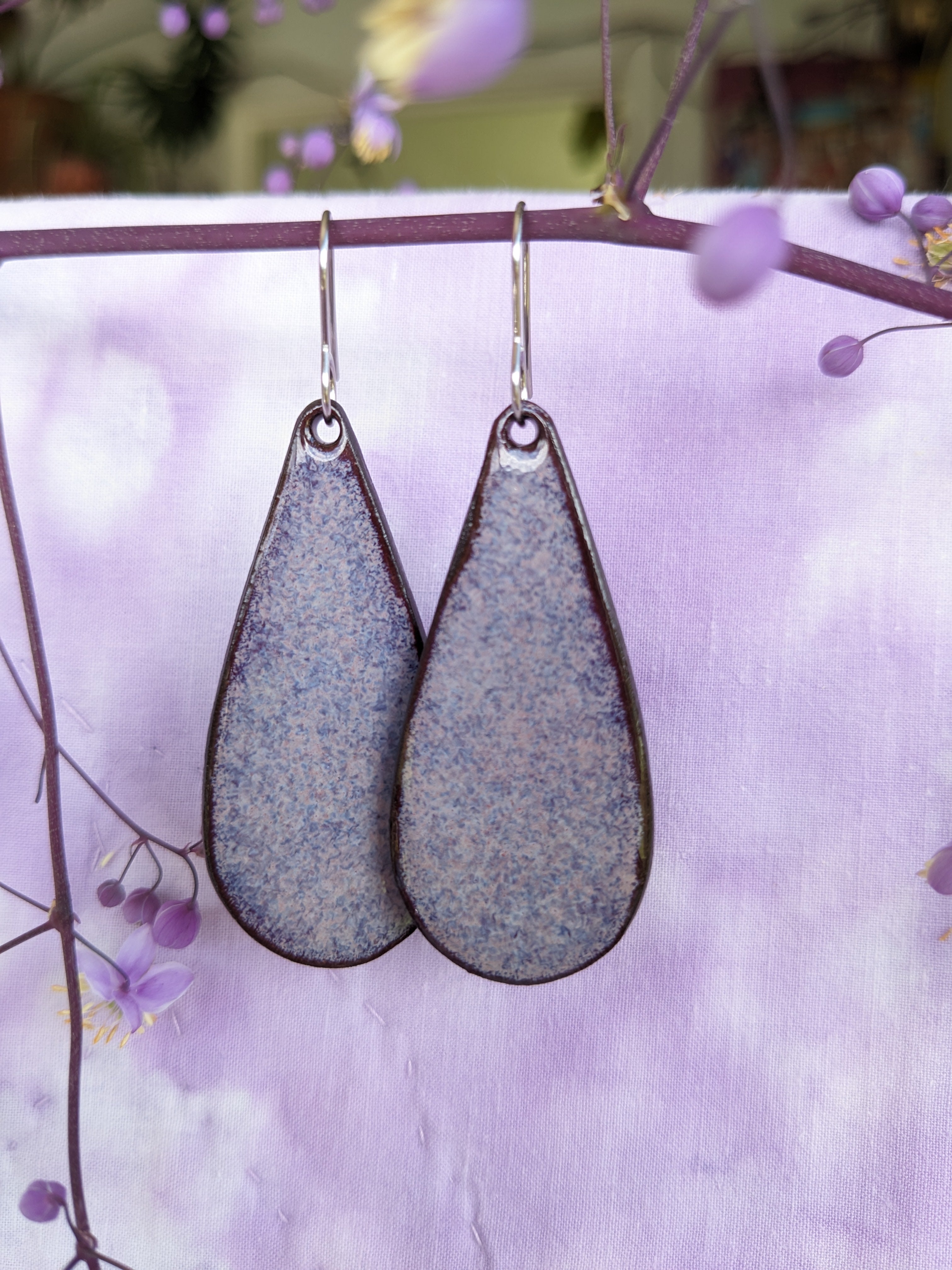 Teardrop Ceramic Earrings. Lightweight, dangle earrings.