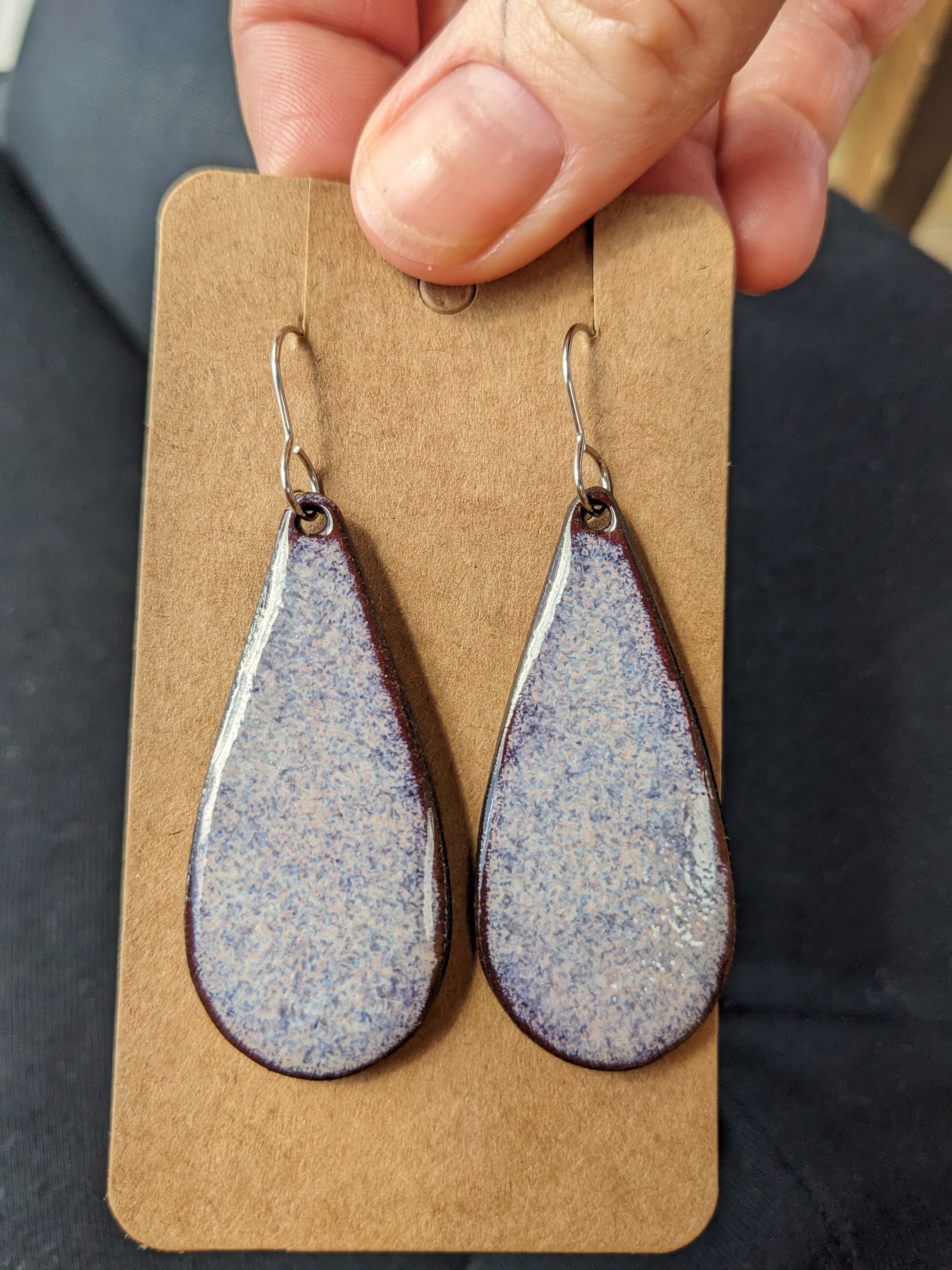 Teardrop Ceramic Earrings. Lightweight, dangle earrings.