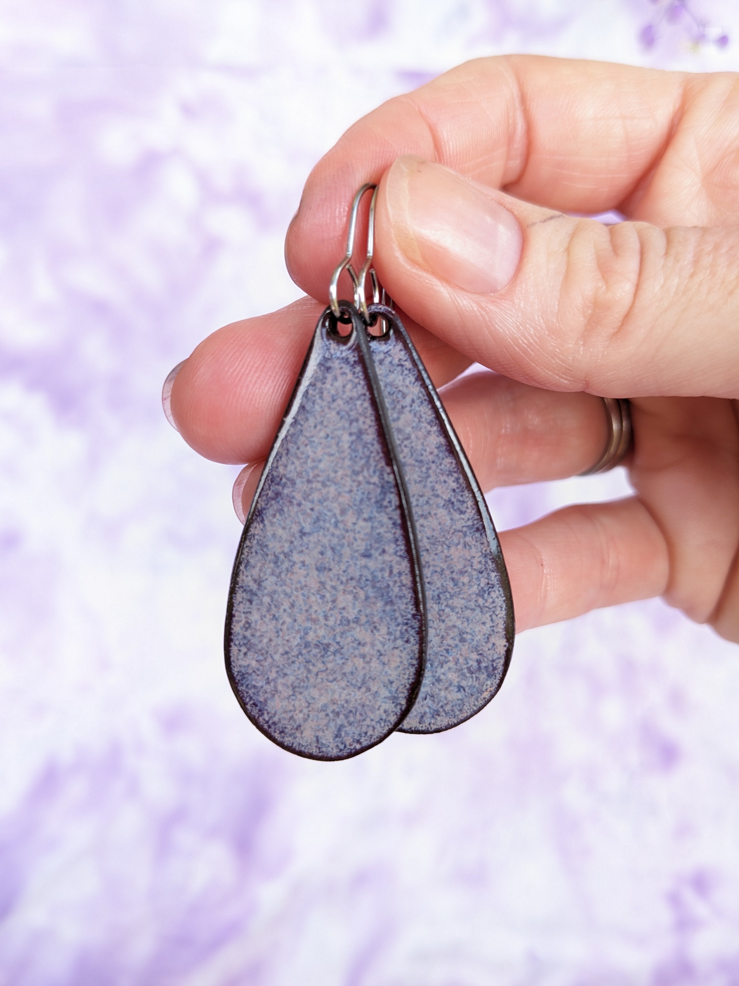 Teardrop Ceramic Earrings. Lightweight, dangle earrings.