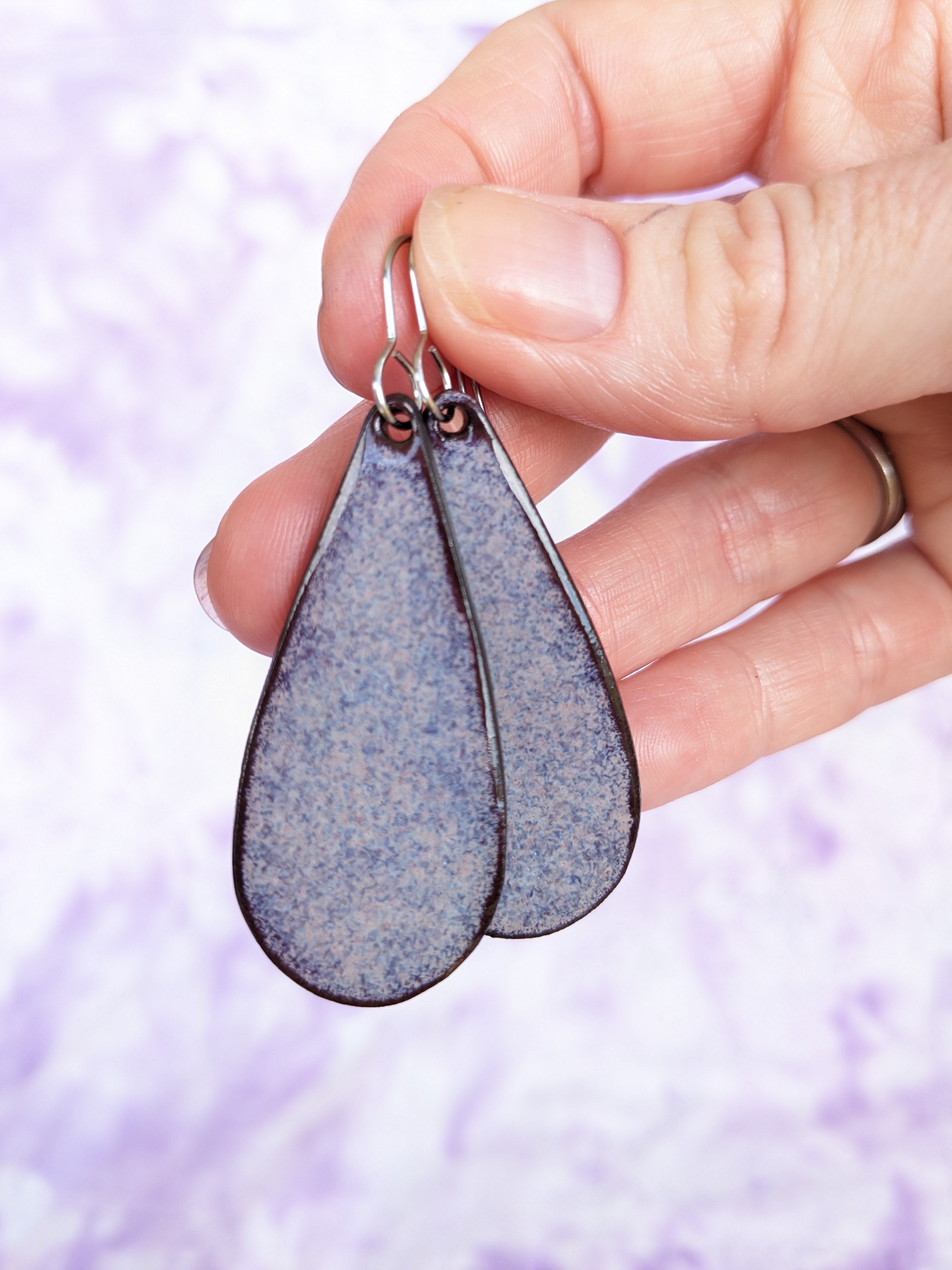 Teardrop Ceramic Earrings. Lightweight, dangle earrings.