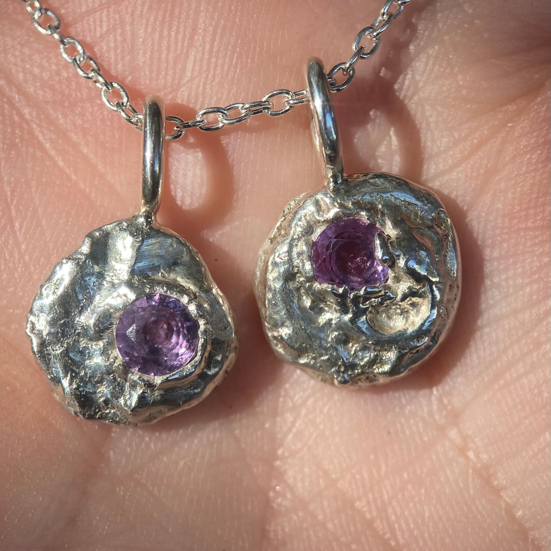 Alexandrite & Sterling Silver Pebble Pendant