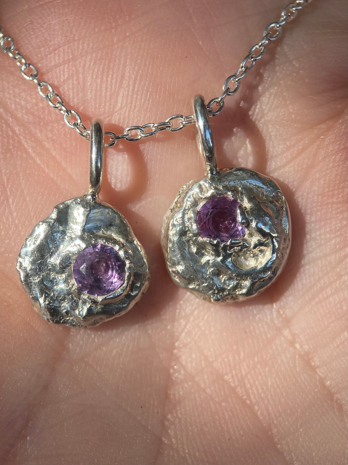 Alexandrite & Sterling Silver Pebble Pendant