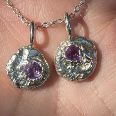Alexandrite & Sterling Silver Pebble Pendant