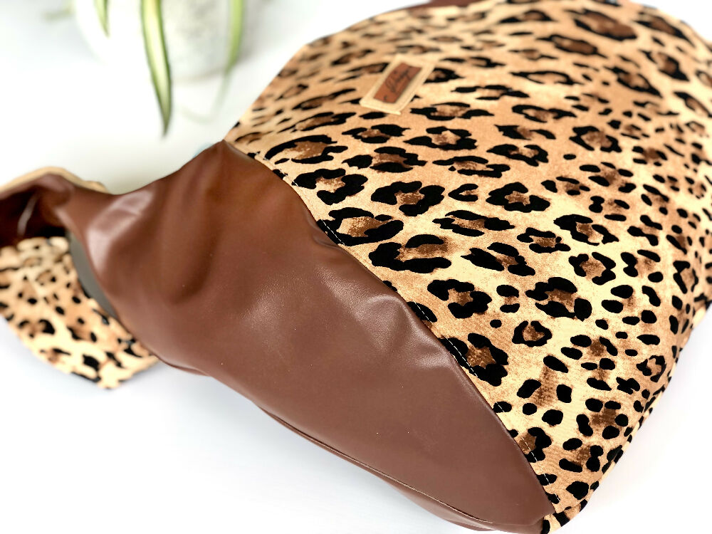 Vegan Leather Handbag featuring Leopard print
