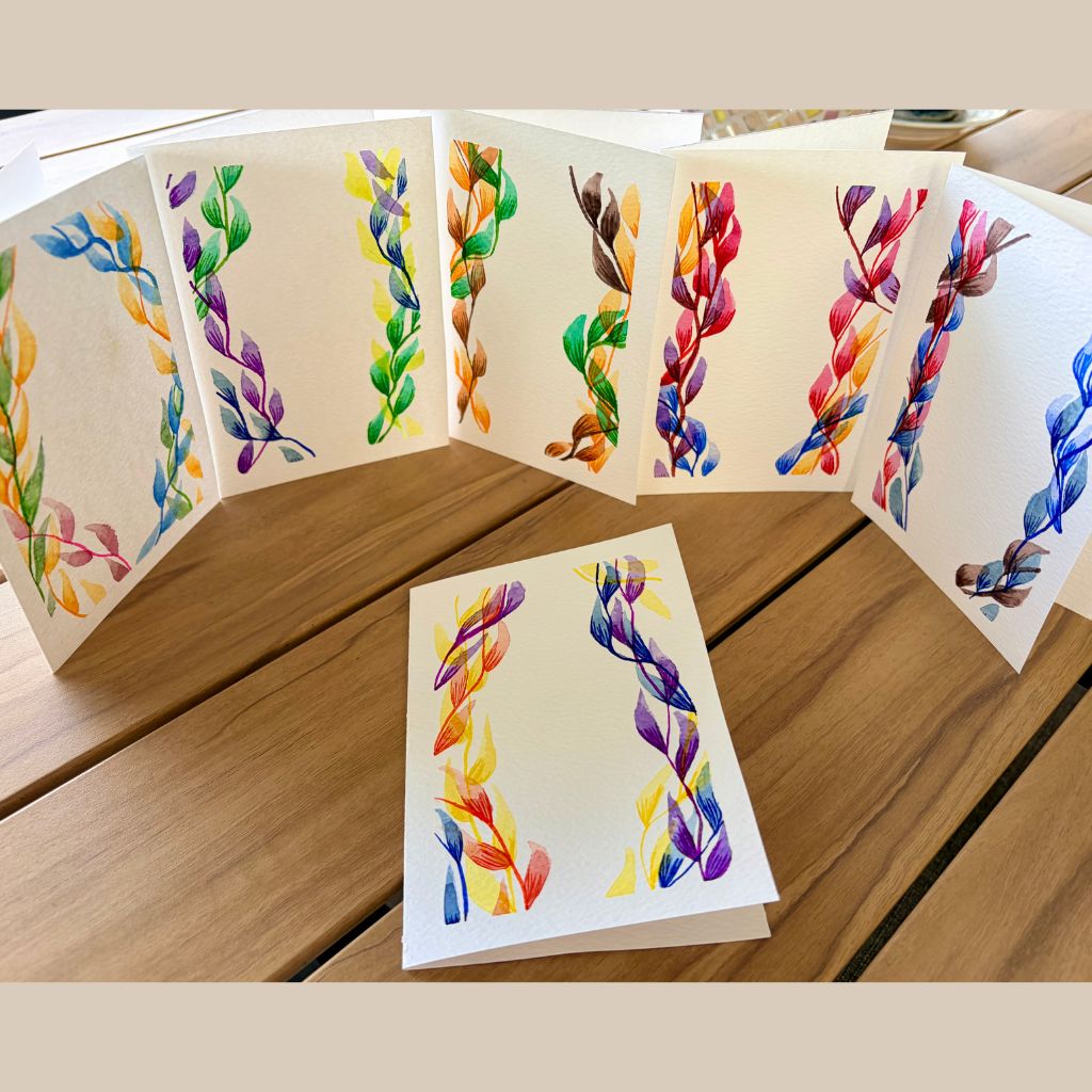Hand Painted Leafy Greeting Card | Customisable