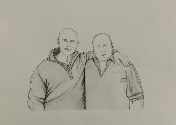 Commissioned custom portrait, hand drawn
