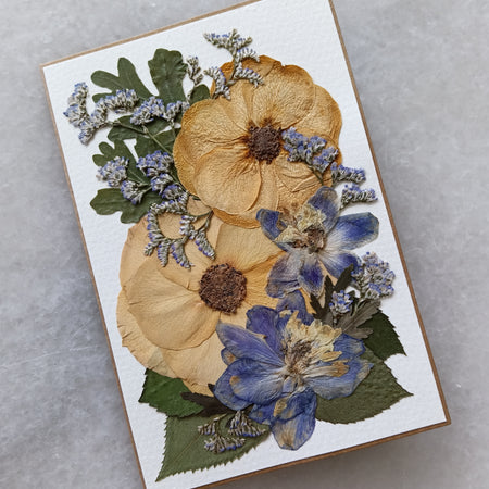 Rustic Rose | Pressed Flower Handmade Card