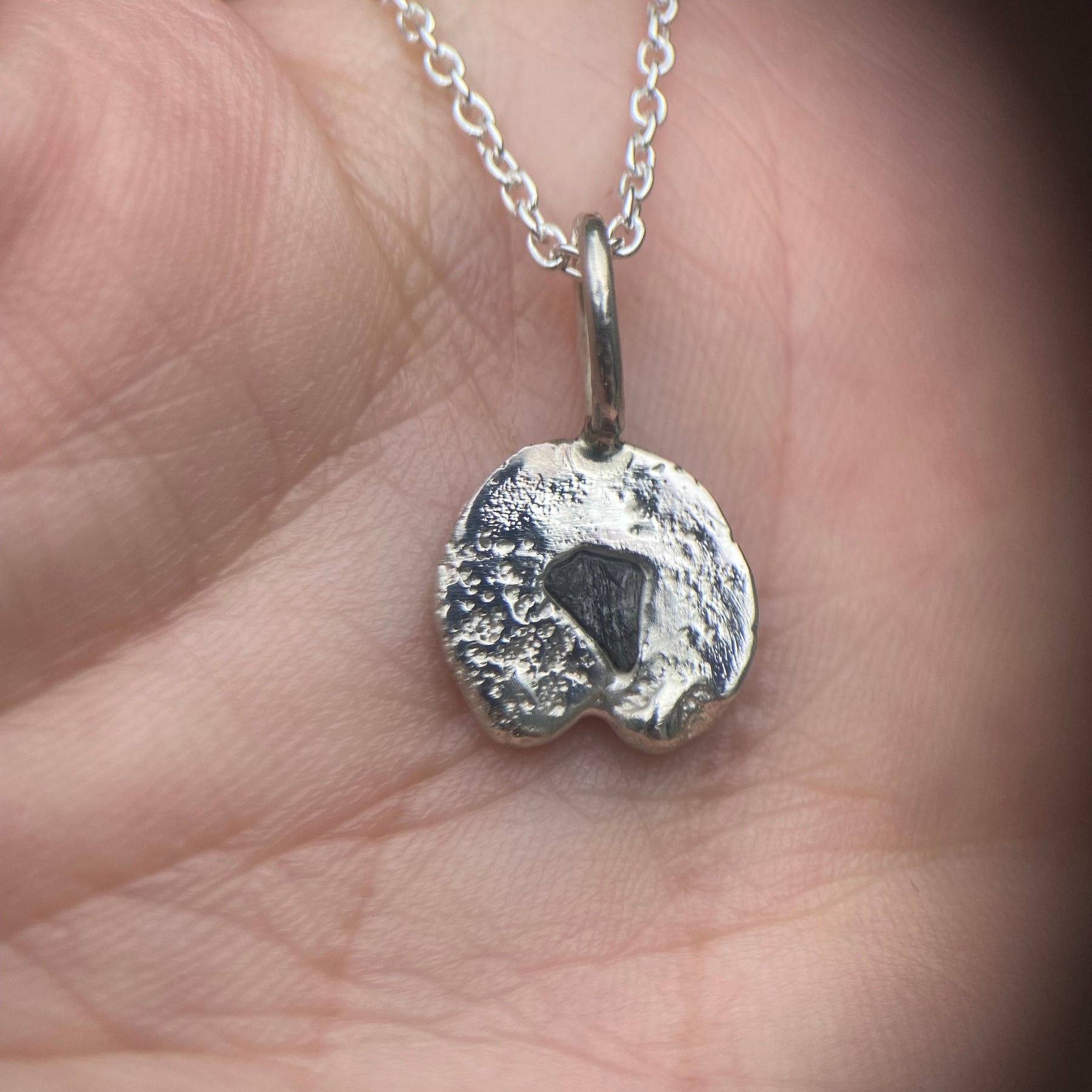 Raw Australian Sapphire Rockpool Pendant in Sterling Silver