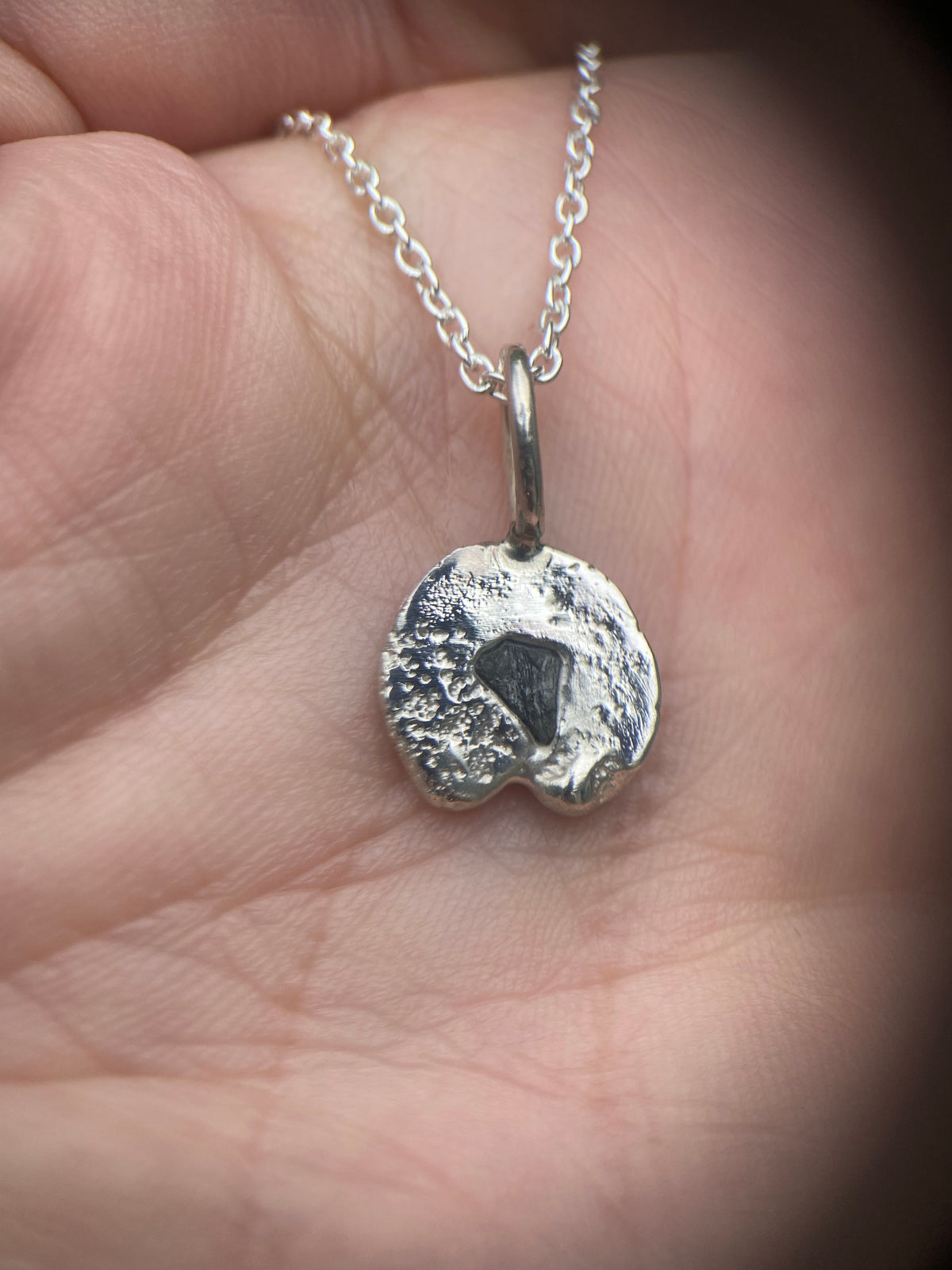 Raw Australian Sapphire Rockpool Pendant in Sterling Silver