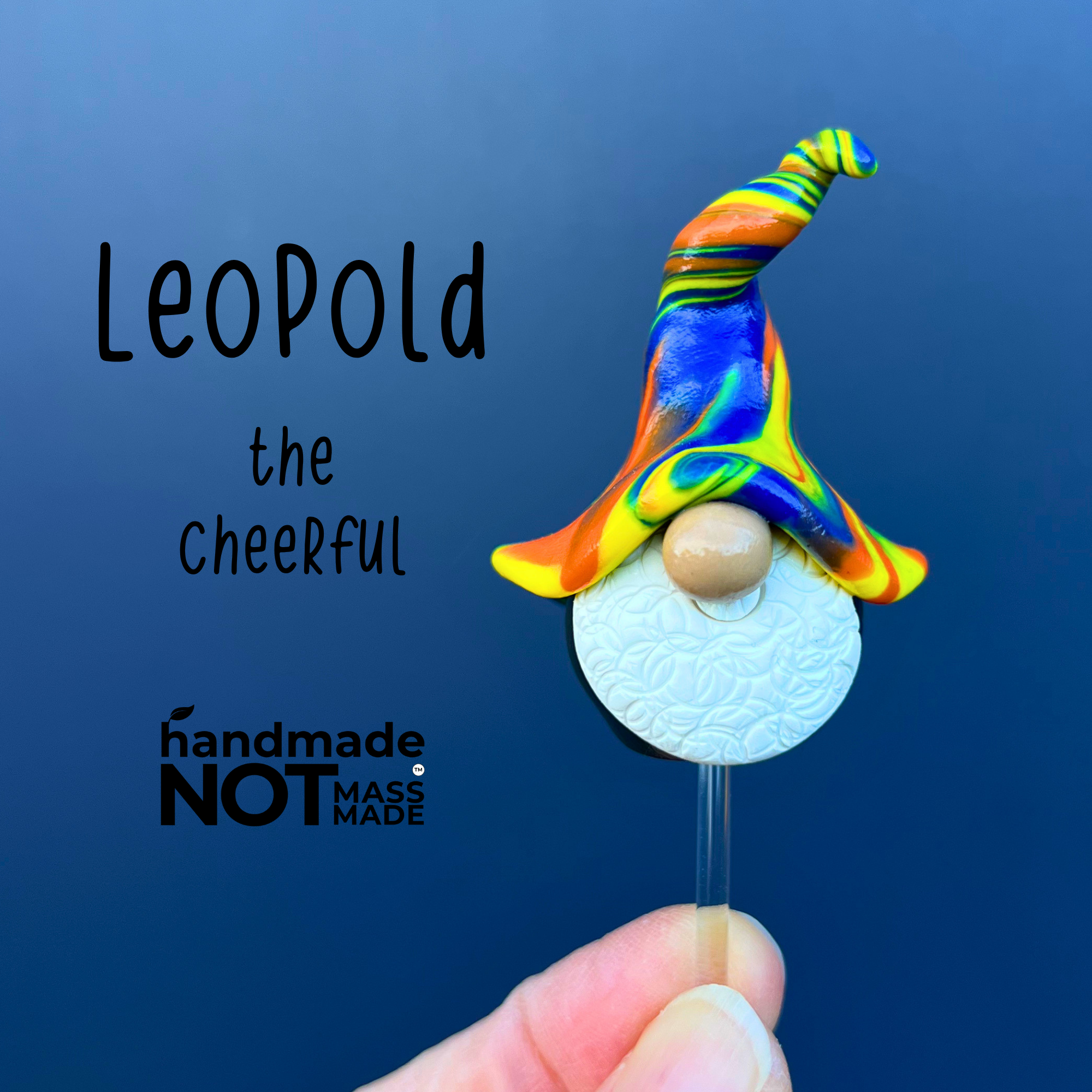 Whimsical polymer clay gnome trio - Barnaby, Leopold & Sam