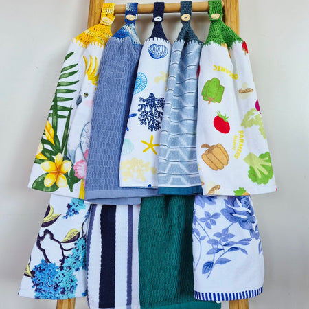 Kitchen Hand Towel | Hanging | Cotton | SINGLE LAYER | 9 Styles - 10-18