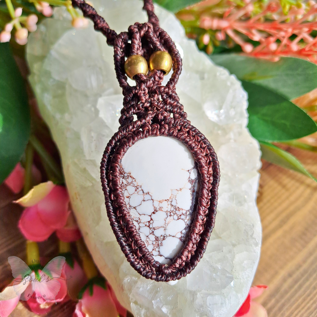 Wild Horse Magnesite Micro Macramé Necklace