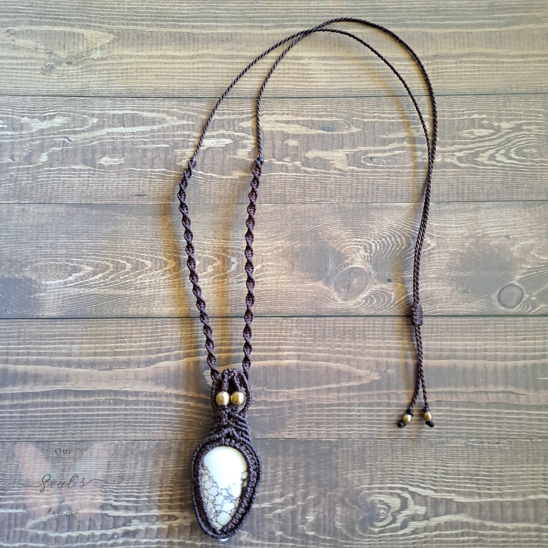 Wild Horse Magnesite Micro Macramé Necklace
