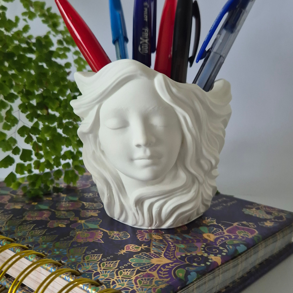 Female Face Eco-Resin Small Vase