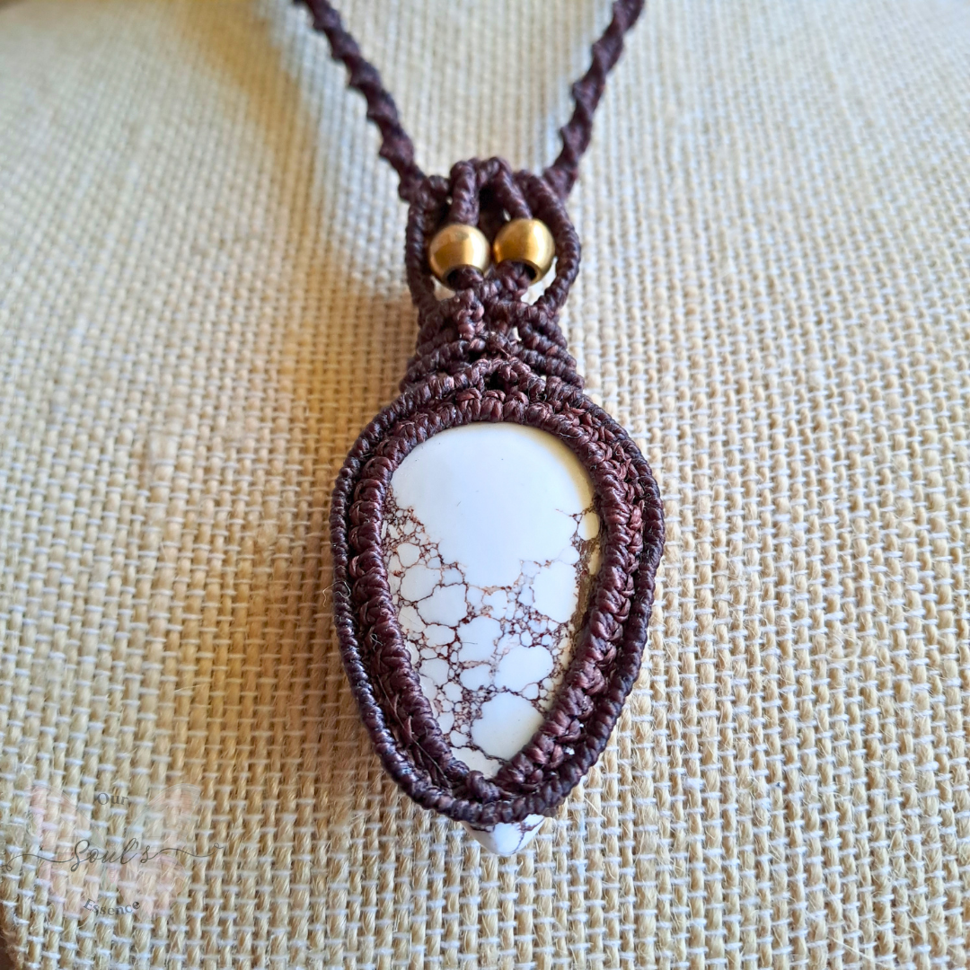Wild Horse Magnesite Micro Macramé Necklace