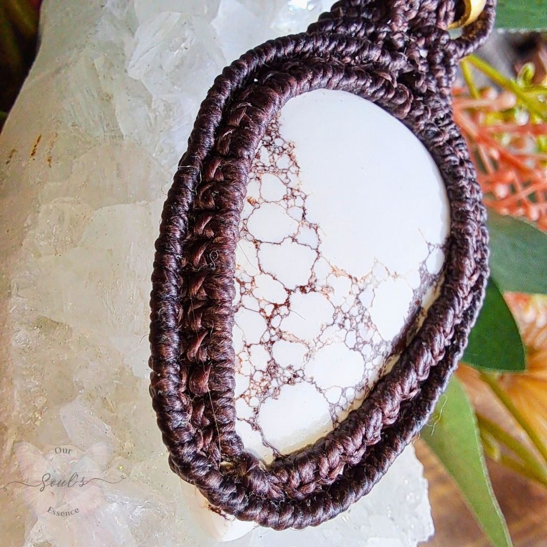 Wild Horse Magnesite Micro Macramé Necklace