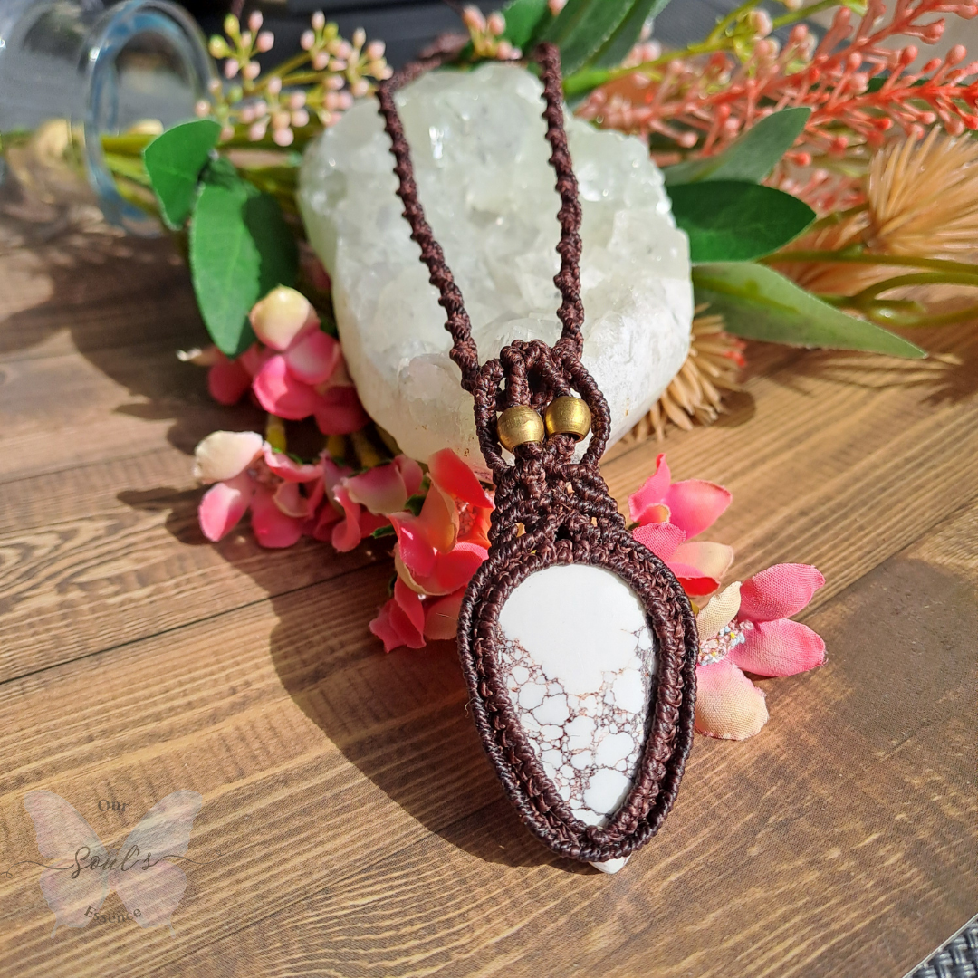Wild Horse Magnesite Micro Macramé Necklace